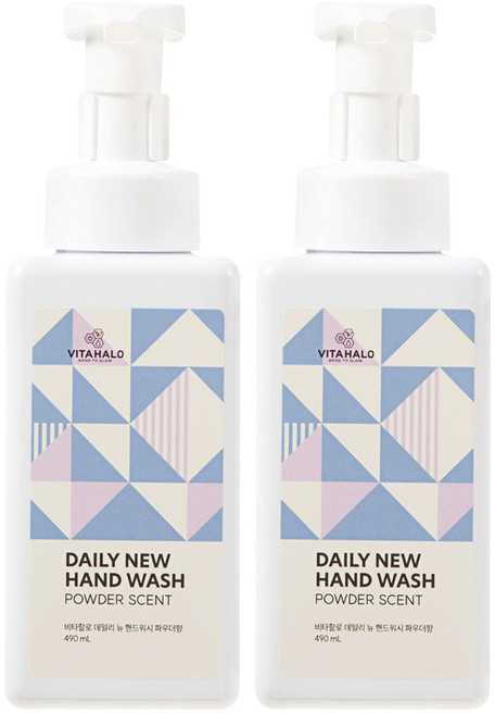 비타할로 데일리뉴 핸드워시 파우더향, 490ml, 2개