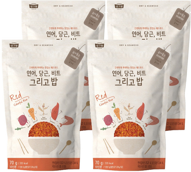 생그랑 연어 당근 비트 그리고밥 후리가케, 70g, 4개