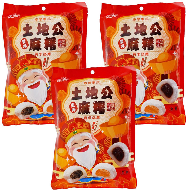 凱岳 土地公綜合麻糬, 150g, 3包