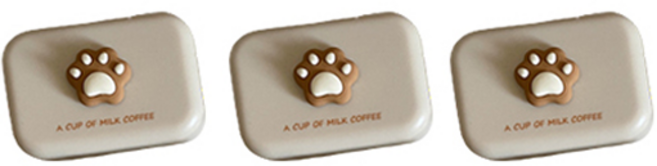 오픈스페이스 여행용 곰발바닥 렌즈케이스 패키지, 베이지, 3개