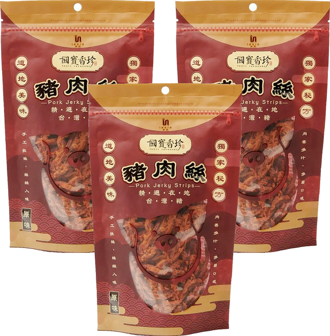 TASTY TREASURE 國寶香珍 豬肉絲, 200g, 3包
