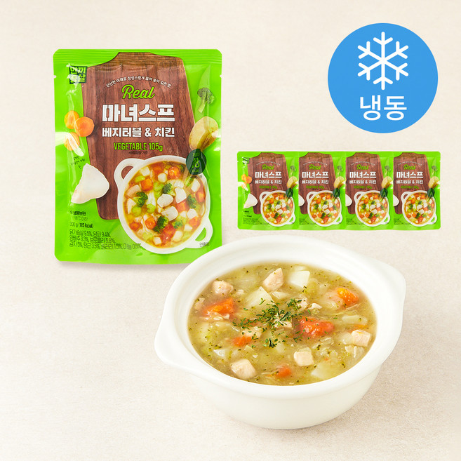 한끼통살 REAL 마녀스프 베지터블 치킨 (냉동), 300g, 5개