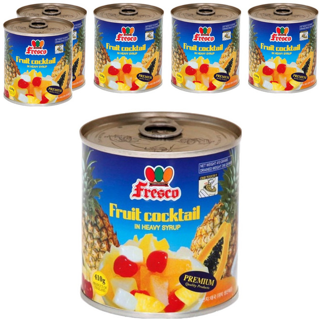 Fresco 후르츠 칵테일 통조림, 410g, 6개