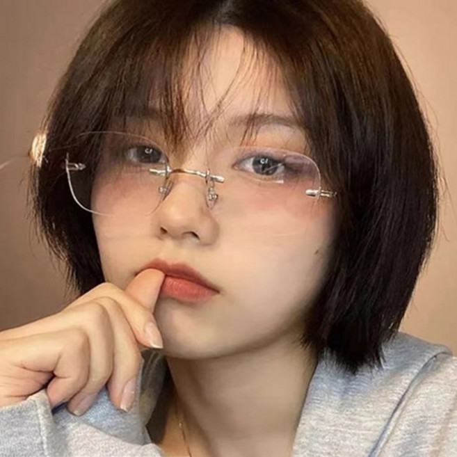맵시 트렌디한 Y2K 무테 메탈 안경