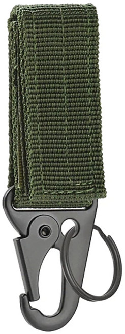 E.dot 戶外登山露營防丟鷹嘴掛扣 10x3cm 尼龍+金屬材質, 軍綠色, 1個