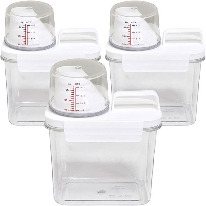 주앤지 다용도 세제소분 용기, 투명, 3개