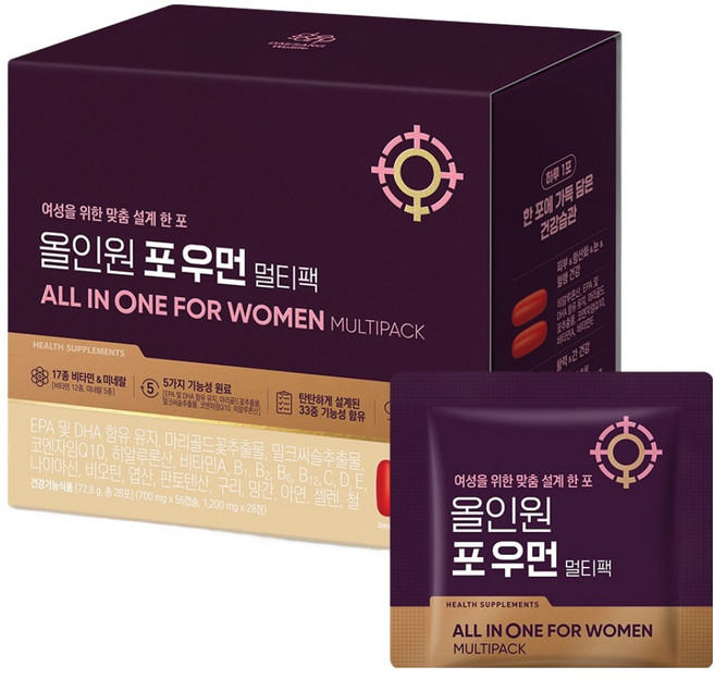 대상웰라이프 올인원 포우먼 멀티팩 멀티비타민, 28회분, 1세트
