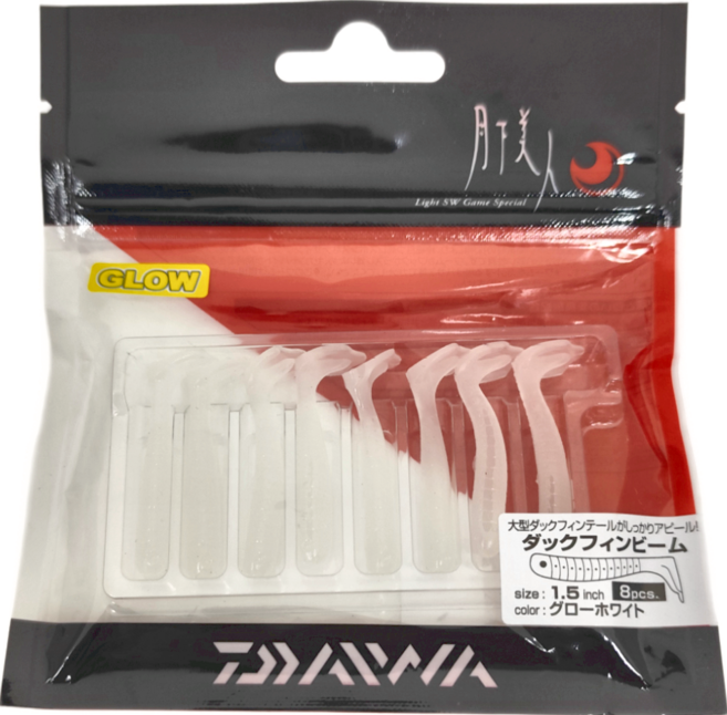 DAIWA 大和 軟蟲 月下美人 DUCKFIN BEAM 1.5吋 8入, 白色, 1包