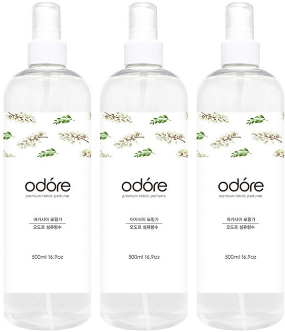오도르 섬유향수 본품, 아카시아모링가, 3개, 500ml