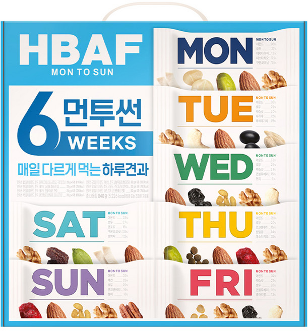 바프 먼투썬 6주 하루견과, 840g, 1개