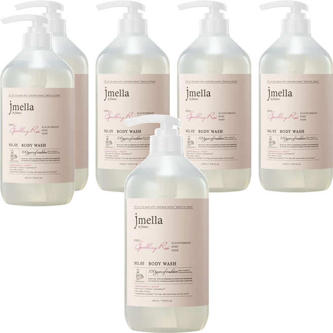 jmella 法式漫舞香水沐浴乳 No.05 Sparkling Rose, 1L, 6瓶