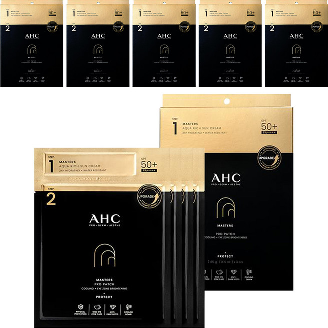 AHC 마스터즈 프로 패치 + 아쿠아 리치 선크림 SPF50+ PA++++ 4p, 8g, 6개