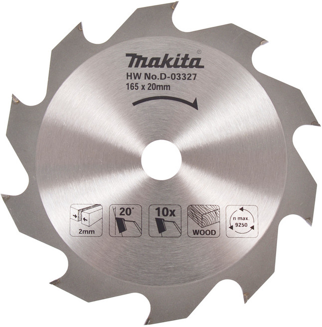 Makita 牧田 台灣公司貨 鎢鋼鋸片 D-03327 165 x 20mm x 10P, 1個