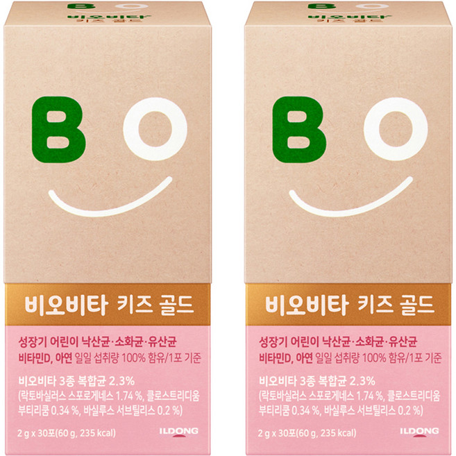 비오비타 키즈 골드 유산균 30p, 60g, 2개