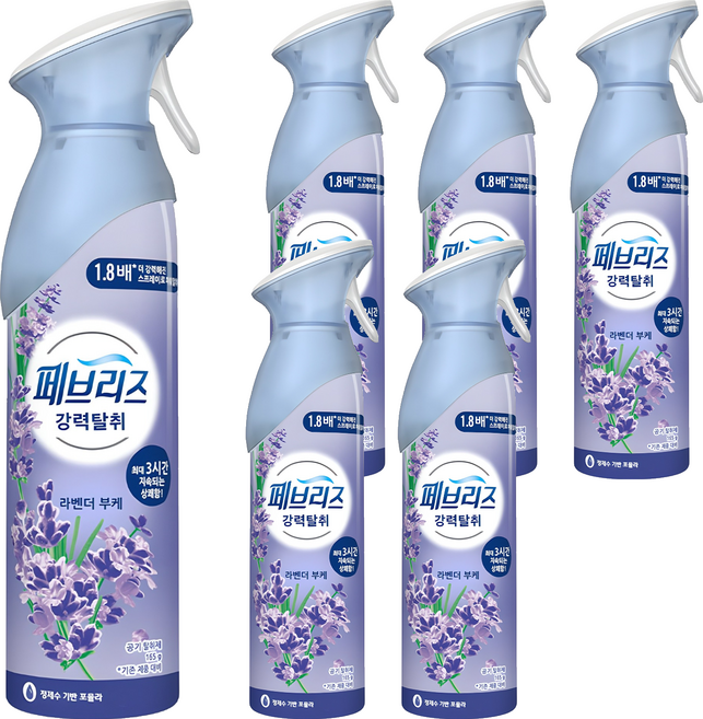 페브리즈 에어 탈취제 라벤더 부케 본품, 165g, 6개