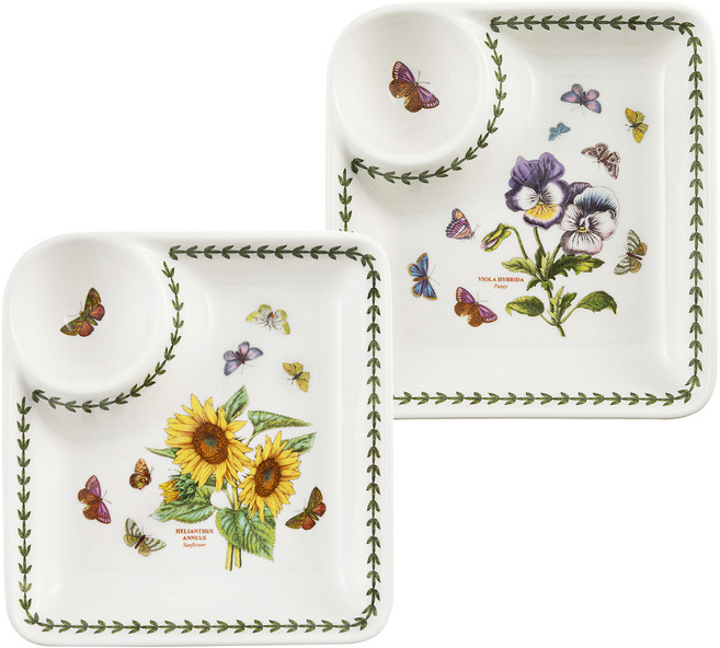 포트메리온 보타닉가든 만두 접시 2종 세트, 1세트, 단품, 해바라기 + 팬지