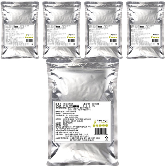 잔다리 생 콩가루, 5개, 500g