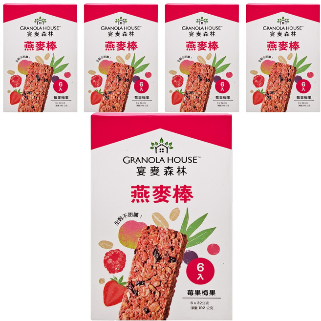 GRANOLA HOUSE 宴麥森林 莓果梅果燕麥棒 6支, 192g, 5盒