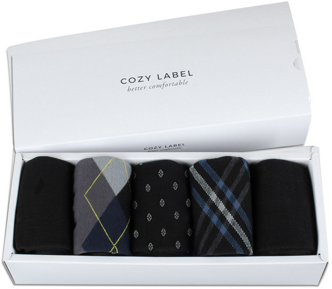 코지라벨 남성용 프리미엄 신사 중목 양말 선물세트 5종 기프트 세트