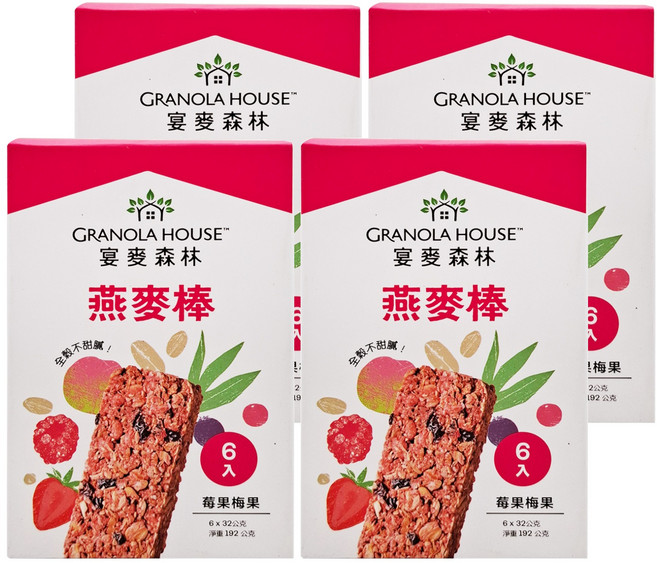 GRANOLA HOUSE 宴麥森林 莓果梅果燕麥棒 6支, 192g, 4盒