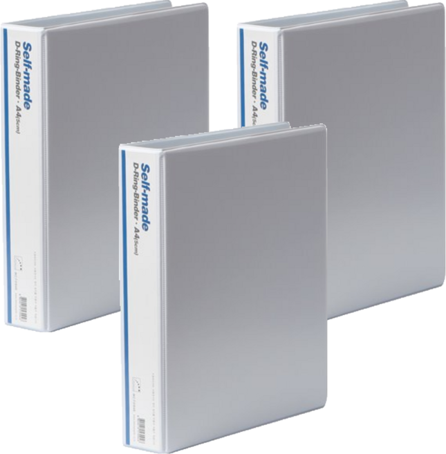 희망사무포인트 3공 D링 바인더 5cm 라벨색상 랜덤, 백색, 3개