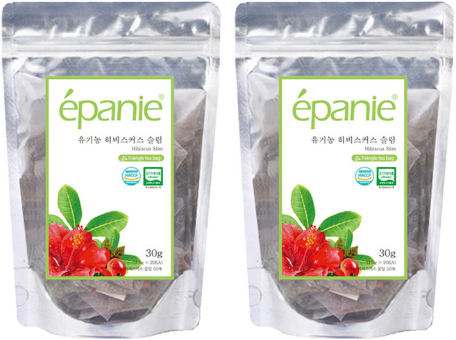 에빠니 유기농 히비스커스 슬림 티백, 1.5g, 20개입, 2개