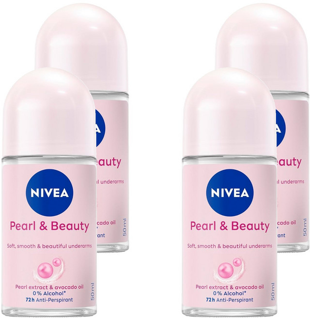 NIVEA 妮維雅 珍珠煥采系列 止汗爽身乳液, 50ml, 4瓶