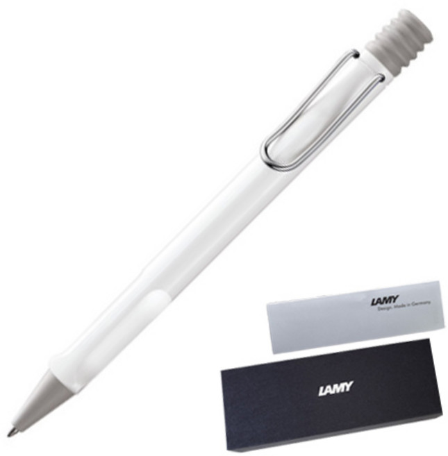 LAMY 사파리 볼펜 + 케이스 + 리플렛, 화이트, 1개