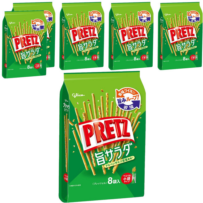 glico 格力高 PRETZ 百力滋 沙拉脆棒 8包, 117.6g, 6袋