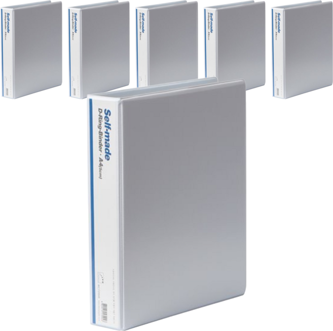 희망사무포인트 3공 D링 바인더 5cm 라벨색상 랜덤, 백색, 6개