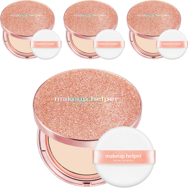 메이크업헬퍼 아트 팩트 오리지널 프로피니쉬 로즈글리터 팩트 파우더 25g, 22호 누드베이지, 4개