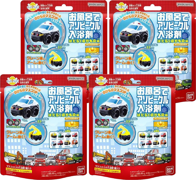 BANDAI 勤務車系列 泡澡公仔沐浴球 款式隨機, 75g, 4包