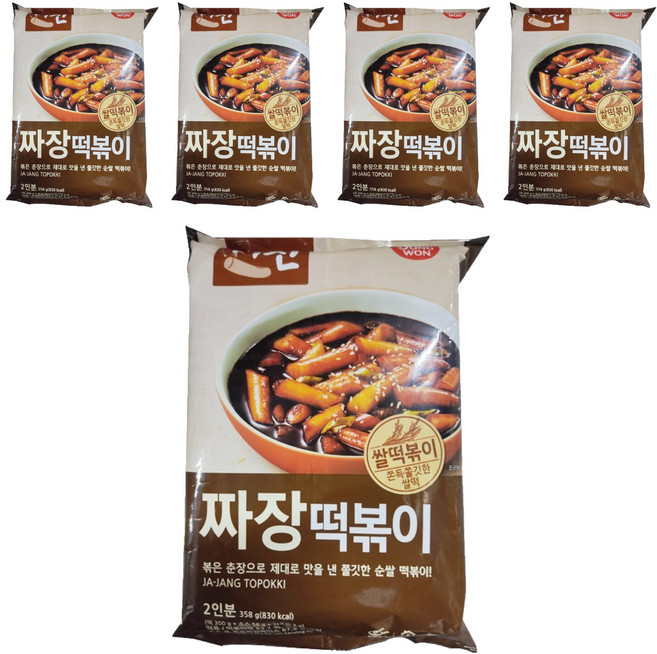 떡볶이의신 짜장 떡볶이, 358g, 5개