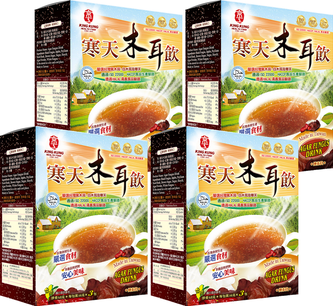 京工 寒天木耳飲, 16g, 150ml, 3包, 4盒