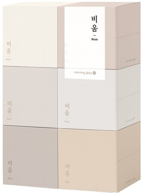 모닝글로리 비움 미니 미용티슈 2겹 6종 세트, 1세트