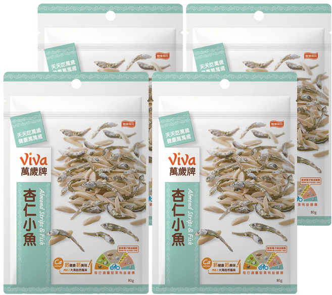 ViVa 萬歲牌 杏仁小魚, 80g, 4包