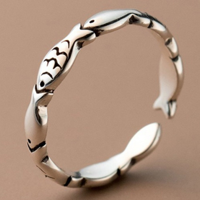 붓다베스트 여성용 소원성취 재물운 물고기 오픈 반지