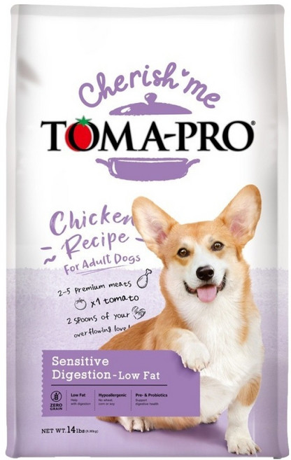 TOMA-PRO 優格 敏感腸胃低脂配方 乾飼料 成犬用, 雞肉, 14lb, 1袋