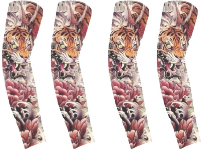 비바이원 프리미엄 문신 쿨 팔토시, 호랑이, 2개