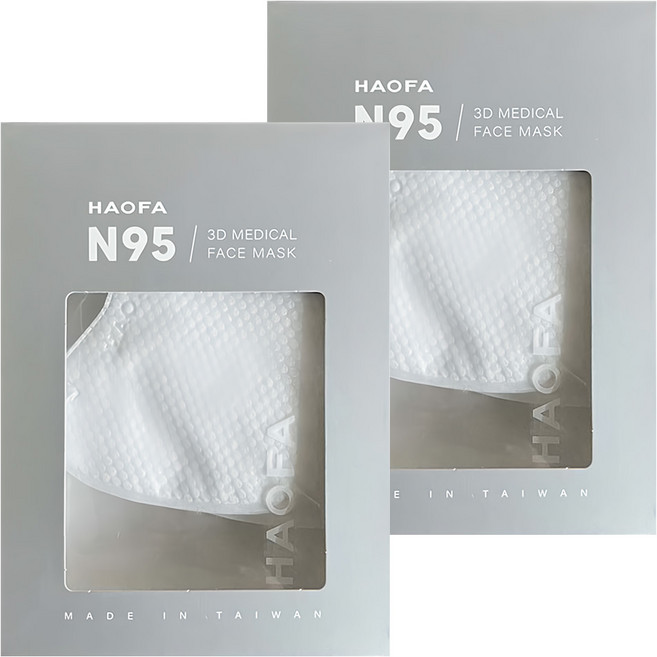 HAOFA 氣密型 N95立體醫療口罩 S, 2組, 紫色, 10入