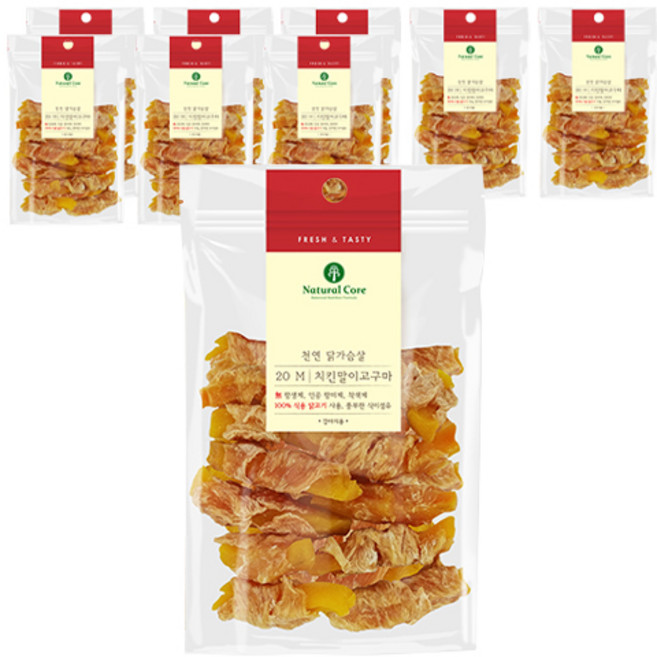 네츄럴코어 강아지 간식, 치킨말이고구마, 110g, 9개
