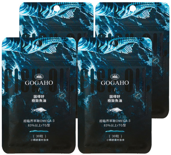 GOGAHO 極致魚油, 30顆, 25.5g, 4個