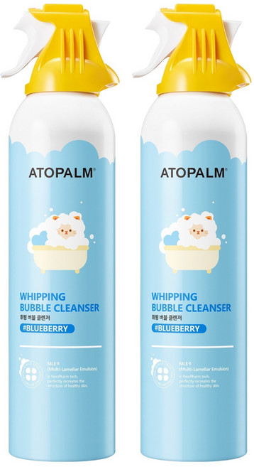아토팜 키즈 휘핑 버블 클렌저 블루베리, 2개, 200ml