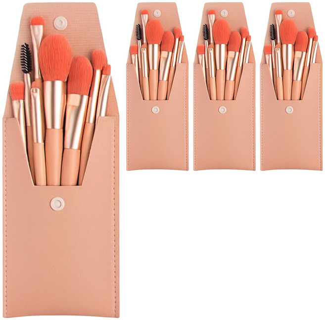 쭈니즈 메이크업 브러쉬 립 아이 블러셔 쉐딩 파우더 미니 브러쉬세트, 분홍, 4개
