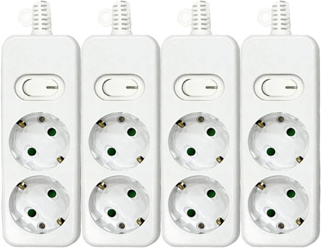 다조아 안전 스위치 멀티탭 2구, 5m, 4개