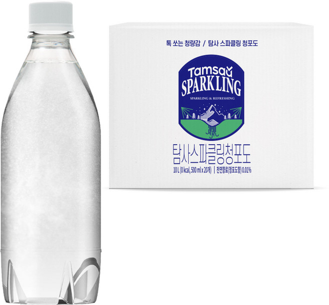 탐사 스파클링 청포도 무라벨, 20개, 500ml