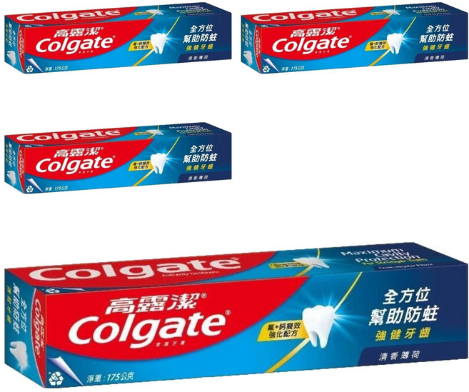 Colgate 高露潔 防蛀牙膏 清香薄荷, 175g, 1入, 4條