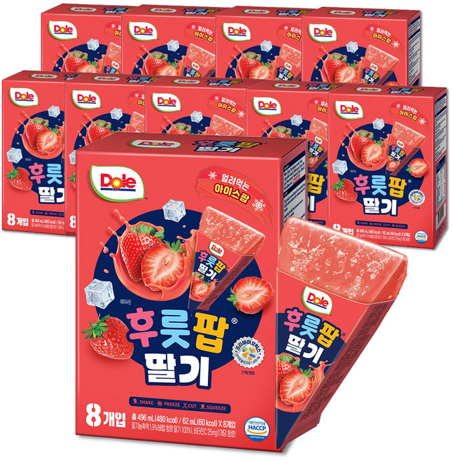 돌 후룻팝 딸기, 10개, 496ml
