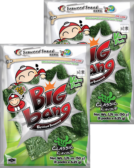 TAO KAE NOI 小老板 超級大海苔超值包 經典味, 50g, 2包