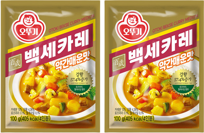 오뚜기 백세카레 약간매운맛, 100g, 2개